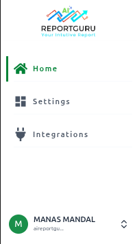 ReportGuru.ai Navigation Panel